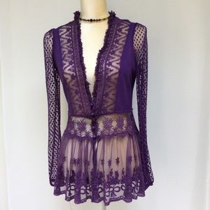 A’reve Sheer Lace Top